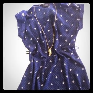 Navy Umbrella Shift Dress